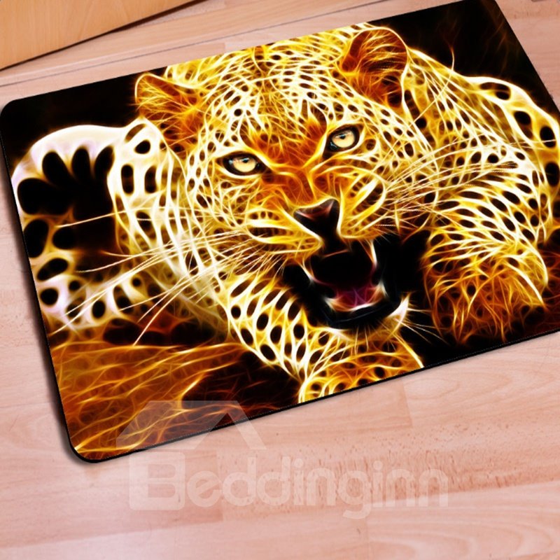 Special Design Rectangle Leopard Print Non Slip Entrance Doormat
