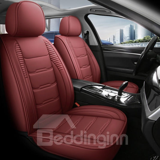 Two Versions of 5 Seater Universal Fit Seat Covers High-quality Wear-resistant Leather and Breathable Ice Silk Material Compatible Airbags Reliable and Not Slipping