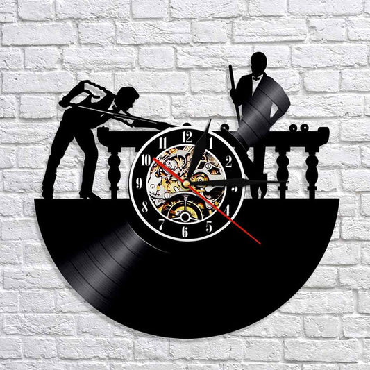 Billiards Creative Separates Wall Clocks 12inch with Night Light Silent Movement Accurate Travel Time Clock