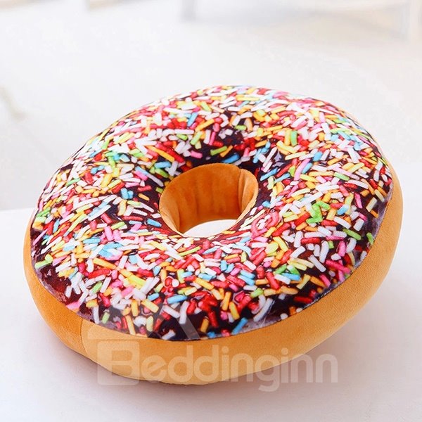 Delicious Donut Design Soft Round Throw Pillow