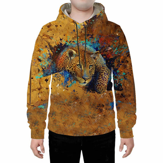 Long Sleeve 3D Creative Leopard Printed Hoodie Sweatshirts Sweatpants Tracksuits Streetwear Sets Casual Print Spring Fall Winter Men's Outfit