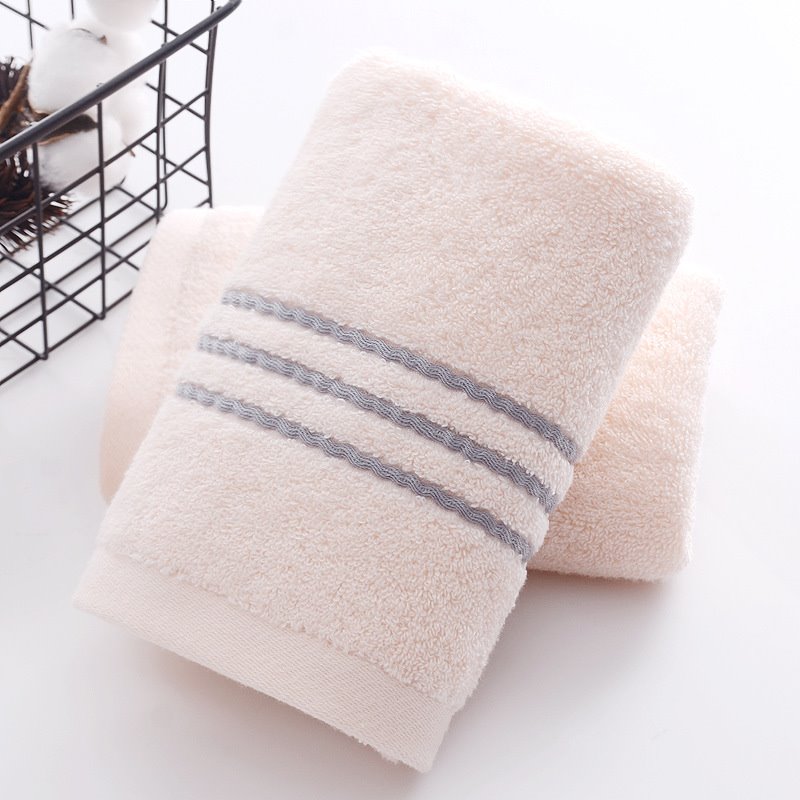 Cotton Thick Rectangular Plain Towel Simple Style Highly Absorbent Face & Hand Towel 2 PCS Set