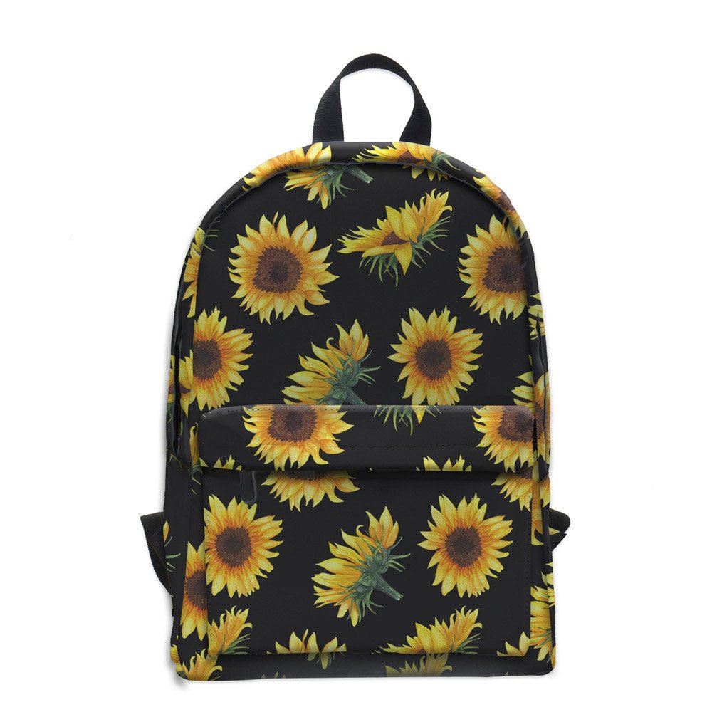 3D Sunflower Print Backpack for Women Waterproof Laptop Backpack Cute Bookbag Travel Hiking Camping Daypack