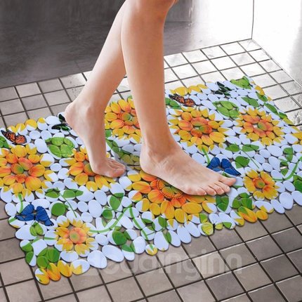 Unique Pretty Sunflower Print Skid-resistant Bath Mats