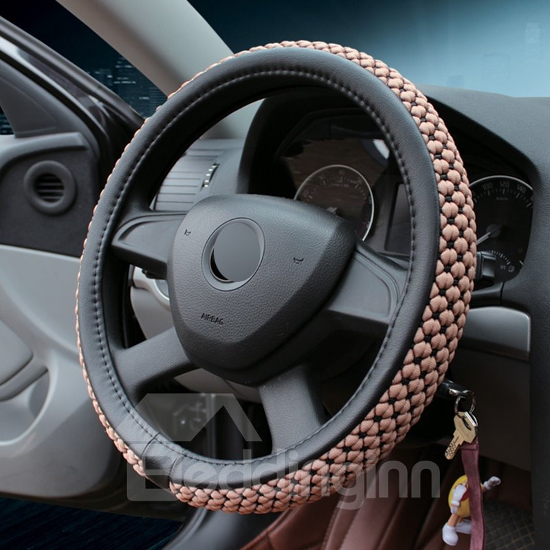 Fashionable Style Solid-Colored Ice Silk Breathable Anti Slip No Smell Comfort Durability Safety Steering Wheel Cover