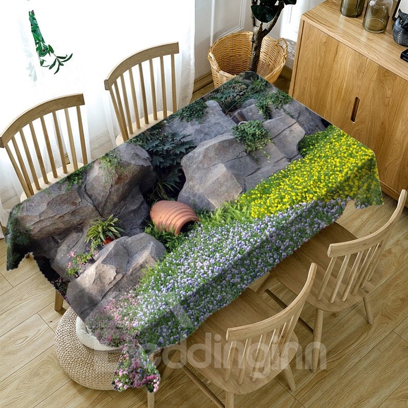 Wasserdichte, im europäischen Stil bedruckte, rechteckige 3D-Tischdecke