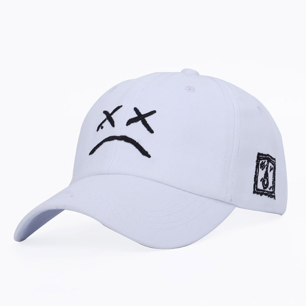 100% Cotton Lil Peep Sad Face Hat Embroidery Baseball Cap Hip Hop Cap Golf Snapback Adjustable Baseball Cap
