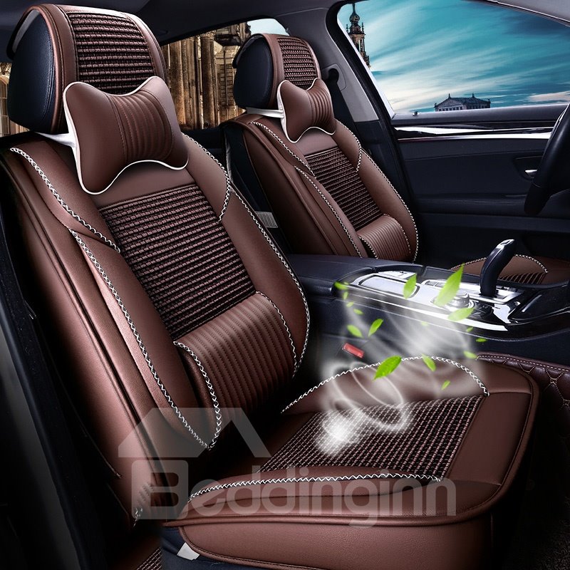 Car Seat Covers Full Set Front and Rear Split Bench Seat Protectors Universal Fit Interior Accessories for Auto Truck Van SUV