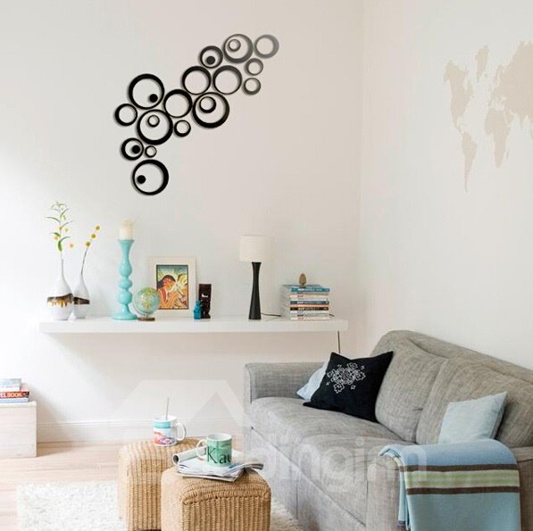 Einzigartiger kreativer kreisförmiger 3D-Wandaufkleber mit Kristallspiegel zum Selbermachen