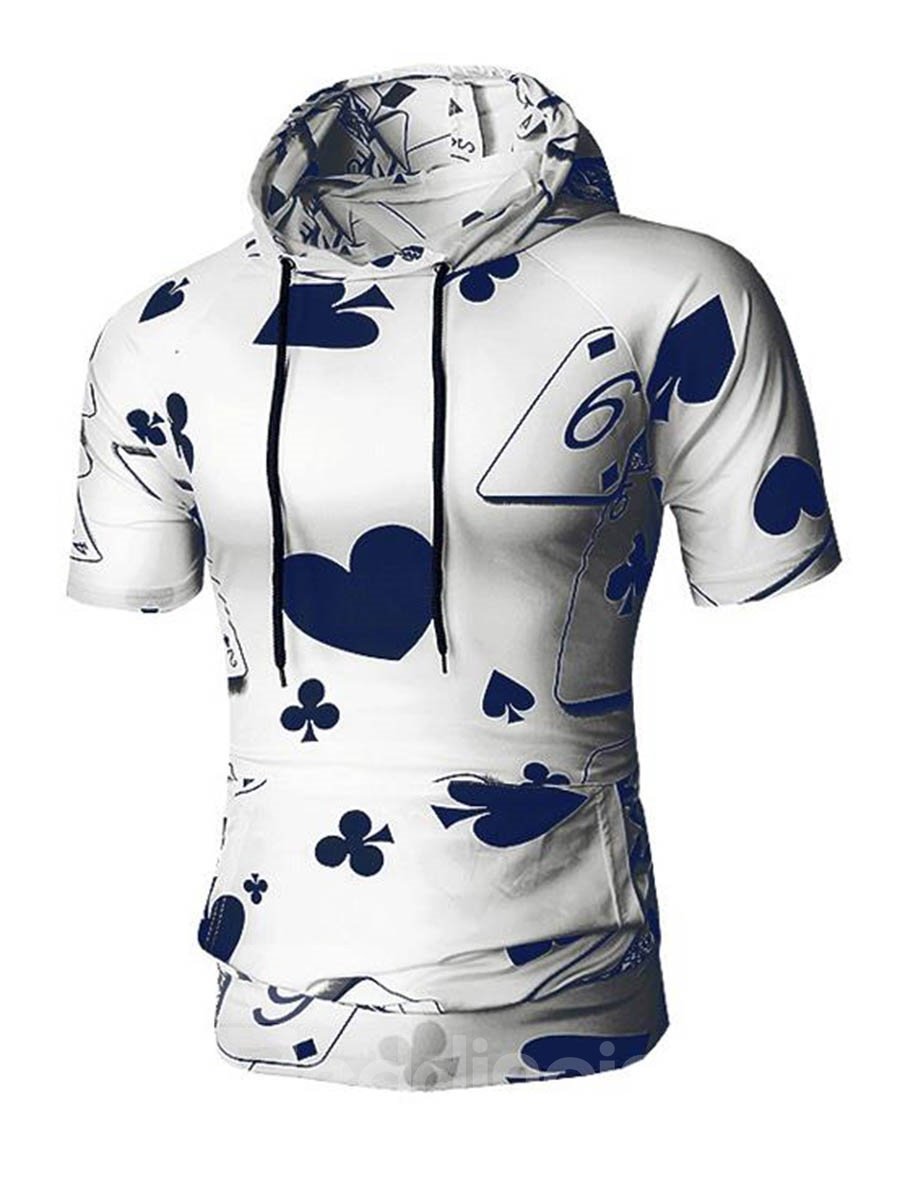 Round Neck Hooded Men Short Sleeve 3D T-Shirt