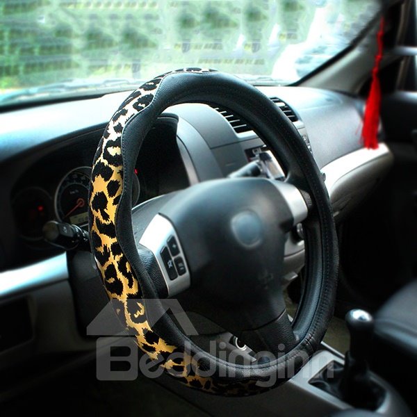 Fashionable And Beautiful Leopard Printed Steering Wheel Cover Suitable for Most Round Steering Wheels