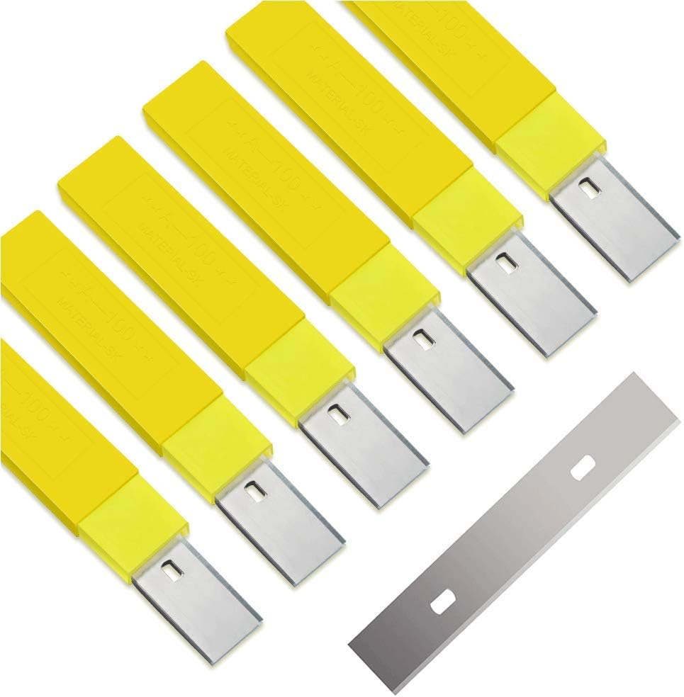 4" Scraper Blades 60 pcs Replacement Stainless Steel Razor Blade for Scraper to Remove Wallpaper Adhesive Vinyls