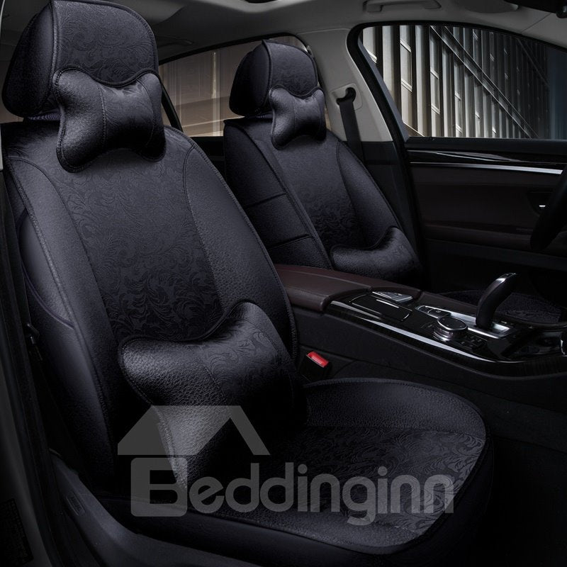 Modelo de flores de lujo liso sedoso con las cubiertas de asiento de carro aptas de encargo de las almohadas