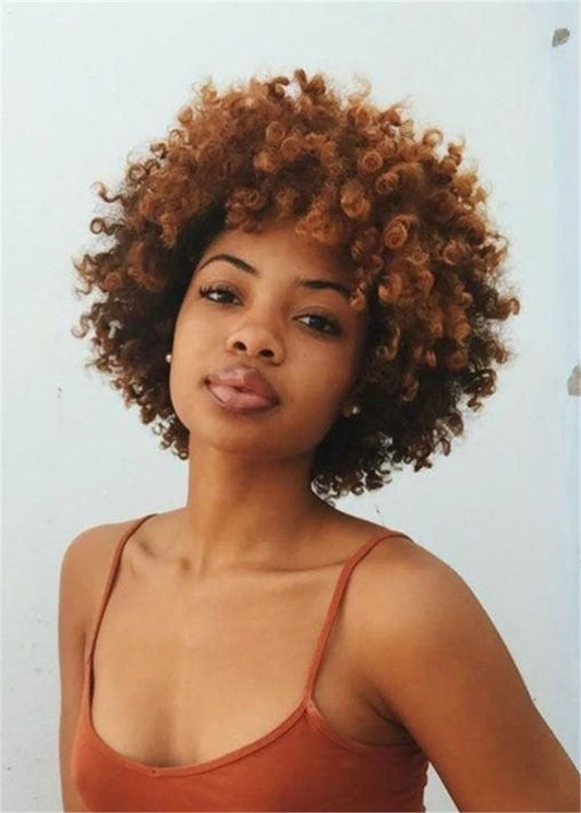 Women Afro Curly 12 Inches 120% Wigs