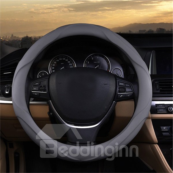 Three-Dimensional With Deep Lines Comfortable Leather Material Car Steering Wheel Cover Suitable for Most Round Steering Wheels