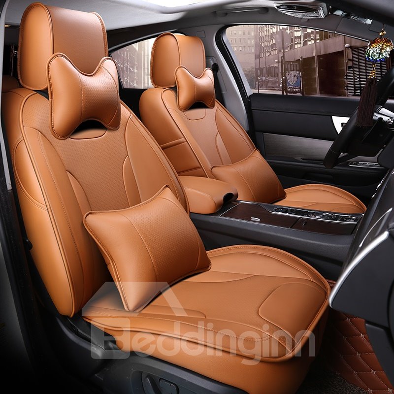 Modernistic Business Style Color Blocking Leather Custom Seat Cover