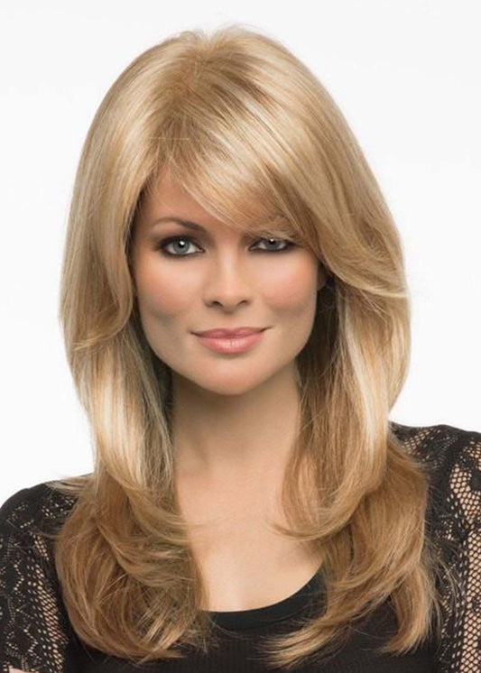 Sexy Women's Long Length Light Brown Blonde Body Wavy Synthetic Hair Capless 24 Inches 130% Wigs