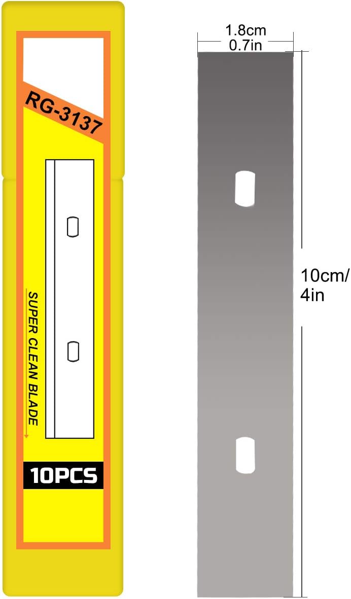4" Scraper Blades 60 pcs Replacement Stainless Steel Razor Blade for Scraper to Remove Wallpaper Adhesive Vinyls