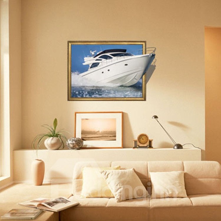 New Arrival Amazing 3D Yacht Wall Sticker