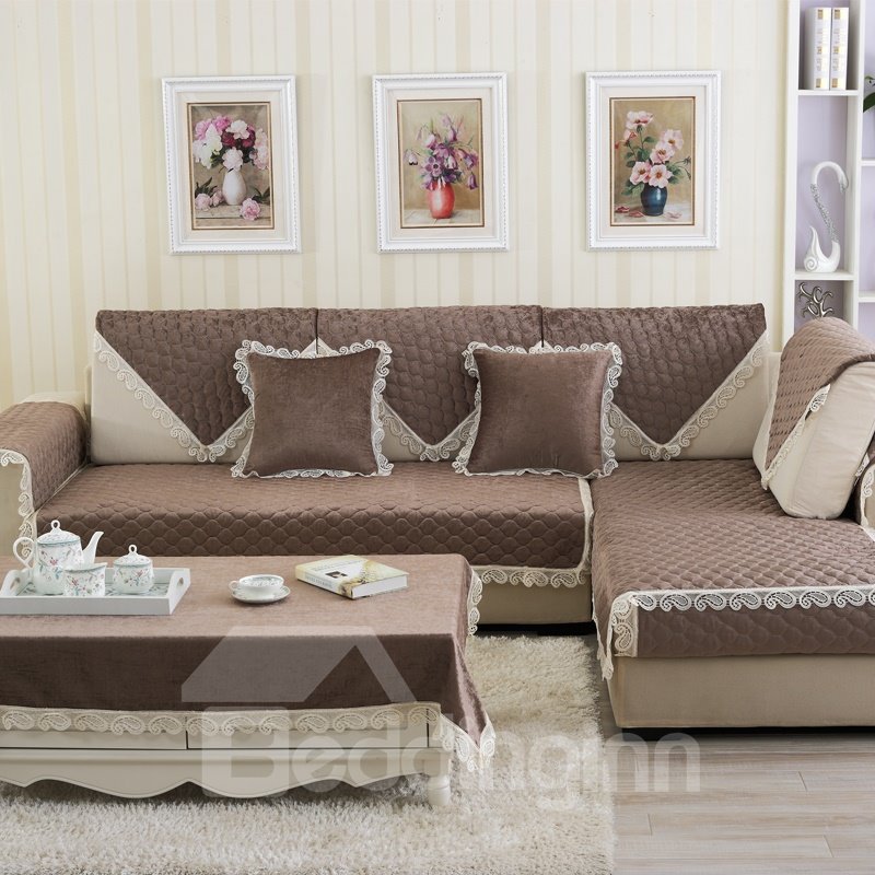 Fundas de sofá resistentes al desgaste de estilo simple de poliéster de color puro