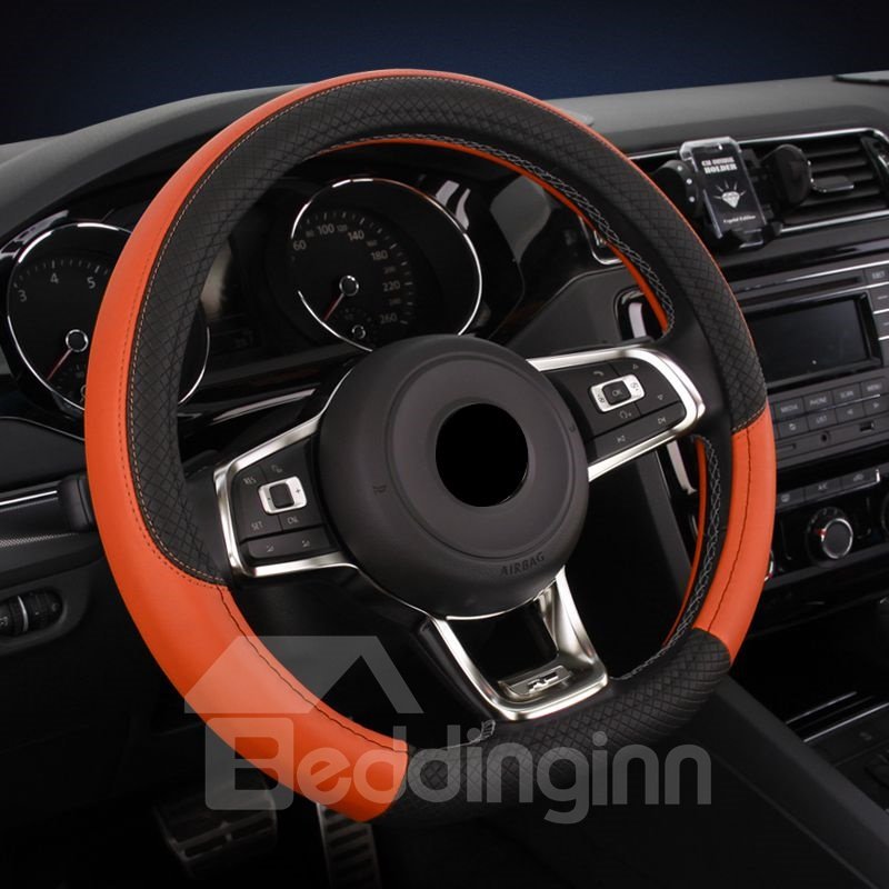 Permeability Microfiber Leather Cost-Effective Steering Wheel Cover Suitable for Most Round Steering Wheels