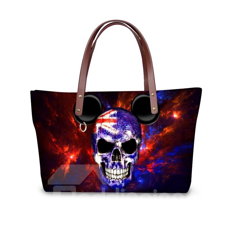 Angry Skeleton UK-Flagge, wasserdicht, robust, 3D-gedruckt, für Damen und Mädchen, Schultertaschen