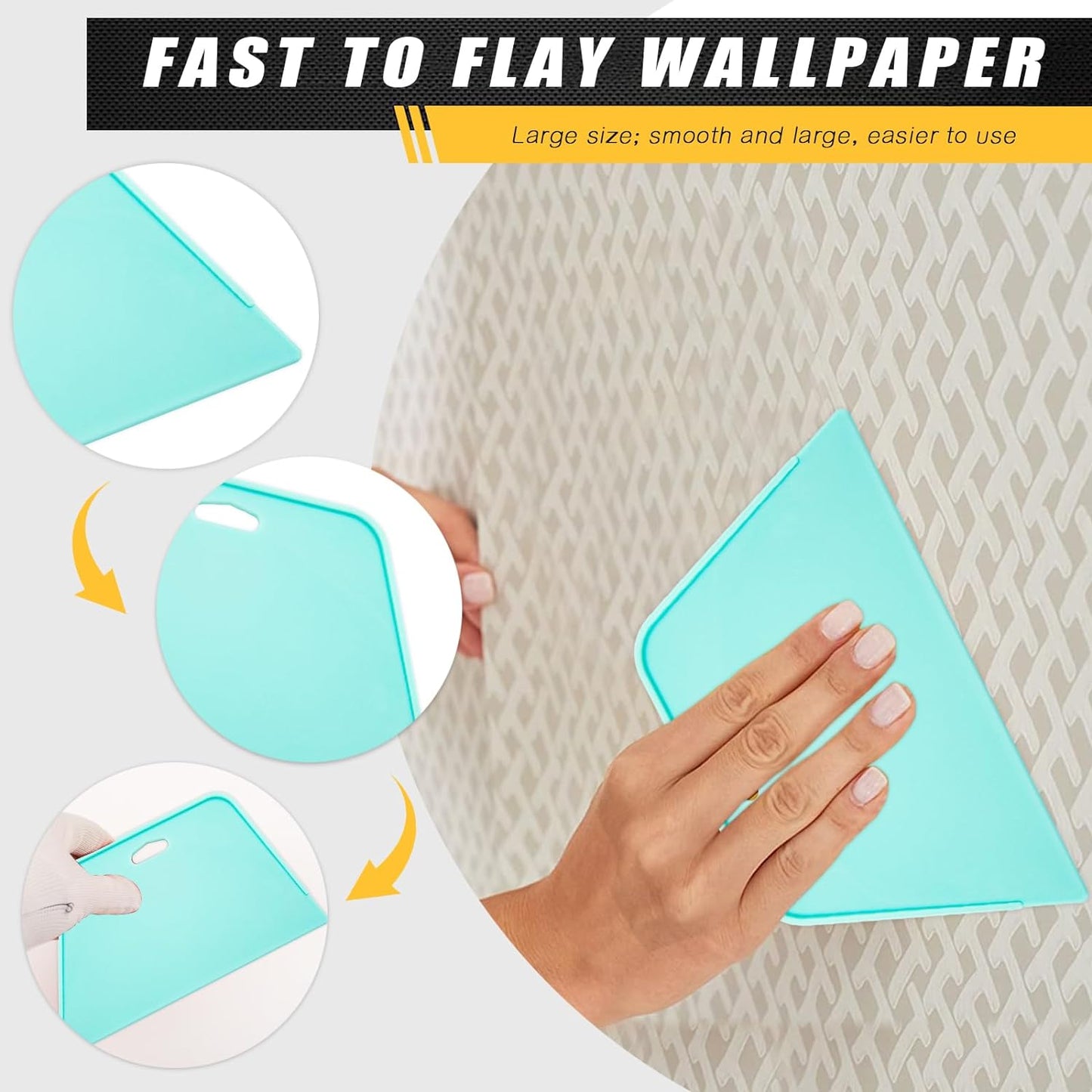 WRAPXERPT Wallpaper Smoothing Tool,Wallpaper Tool Kit for Peel and Stick Wallpaper Hanging,Vinyl Backsplash Tile,Bathroom,Window Film