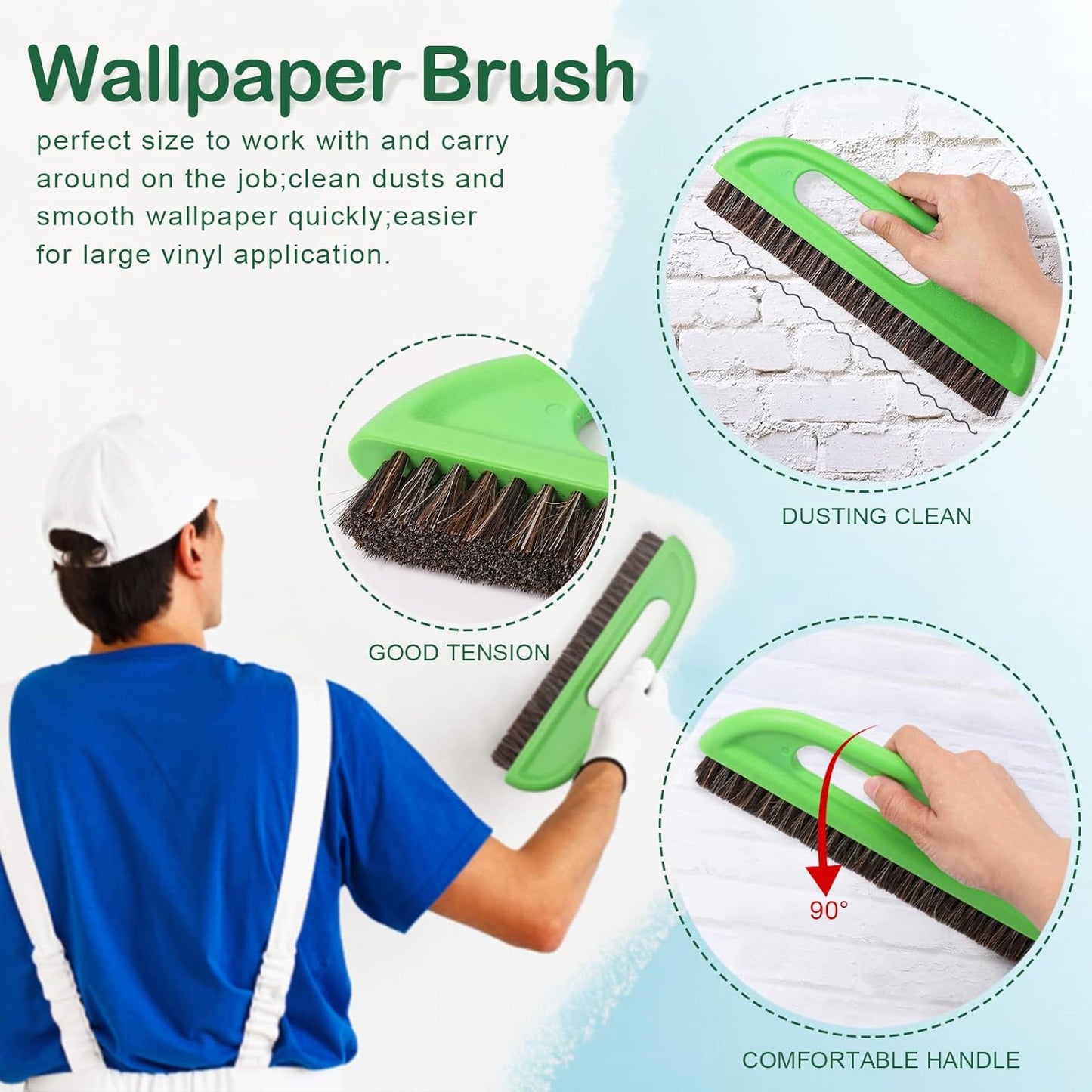 WRAPXPERT Wallpaper Smoothing Tools,Wallpaper Tool Kit with Squeegee Smoother,Seam Roller,Wallpaper Brush for Wallpaper Hanging,Contact Paper,Vinyl Application,Wallpaper Paste