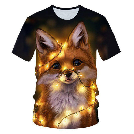 Fashion Men's 3D Digital Printed Cute Dog Design Pattern Unisex T-Shirts Top Tees