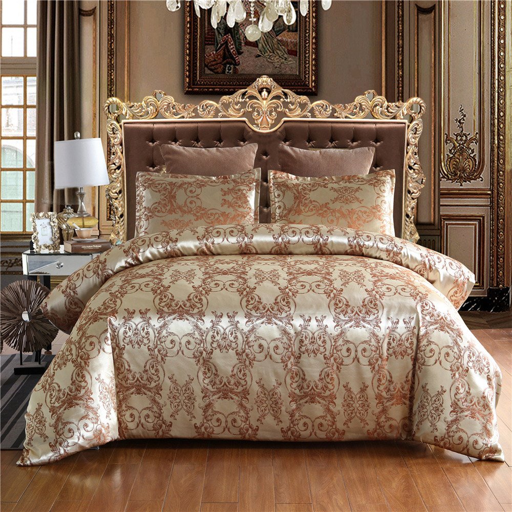 Jacquard Royal Style Reactive Printing 3-Piece Polyester Bedding Sets Duvet Covers
