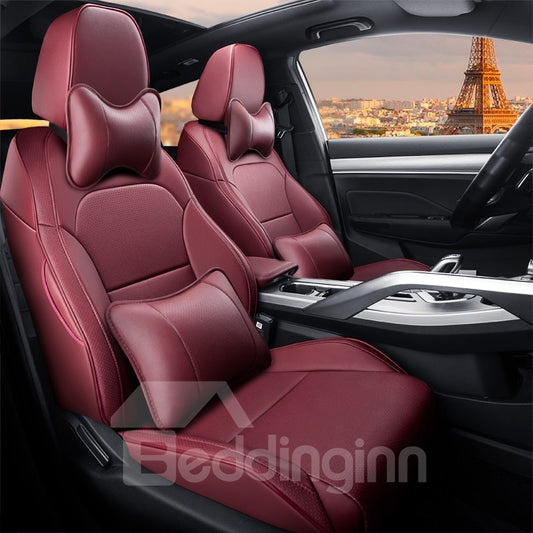 Luxury Color Block Modern Style PU Leather Custom Car Seat Cover