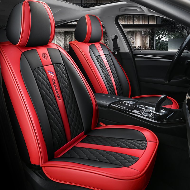 5 asientos Cuero duradero Patrón de celosía de diamante de moda Seguridad Sin olor Resistente a las manchas Resistente al desgaste Cobertura total Fundas de asientos universales para las cuatro estaciones para automóviles SUV Camioneta