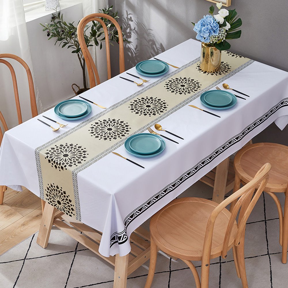 Environmental Protection PVC Material Modern Minimalist Style Waterproof and Stain Resistant No Leakage Very Easy to Clean Tablecloth