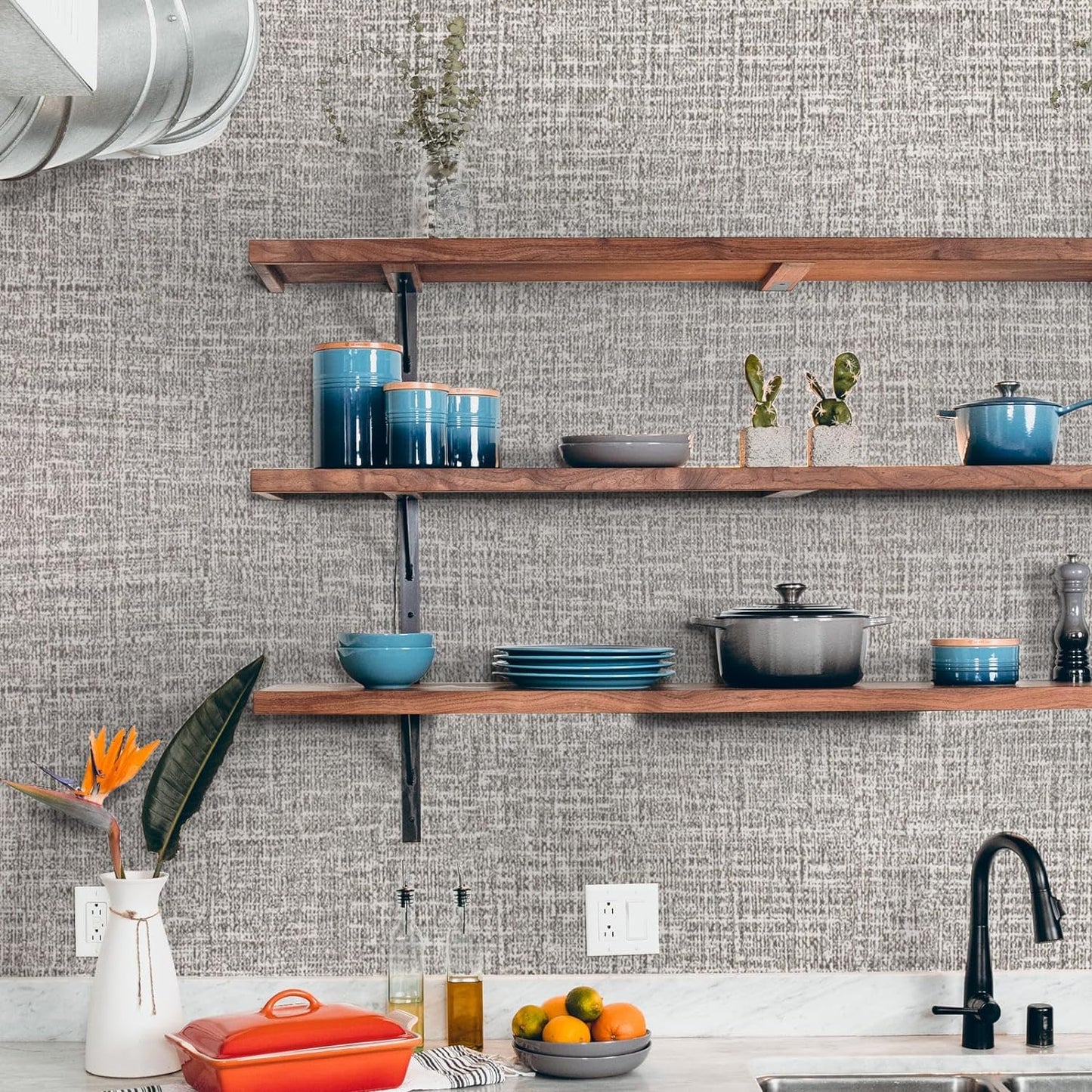 WADILE Papel pintado Grasscloth Peel and Stick 15.7 x 78.7 pulgadas, papel de contacto texturizado para gabinetes, papel de pared de lino sintético para tirar y pegar, papel pintado de vinilo de tela autoadhesivo gris claro