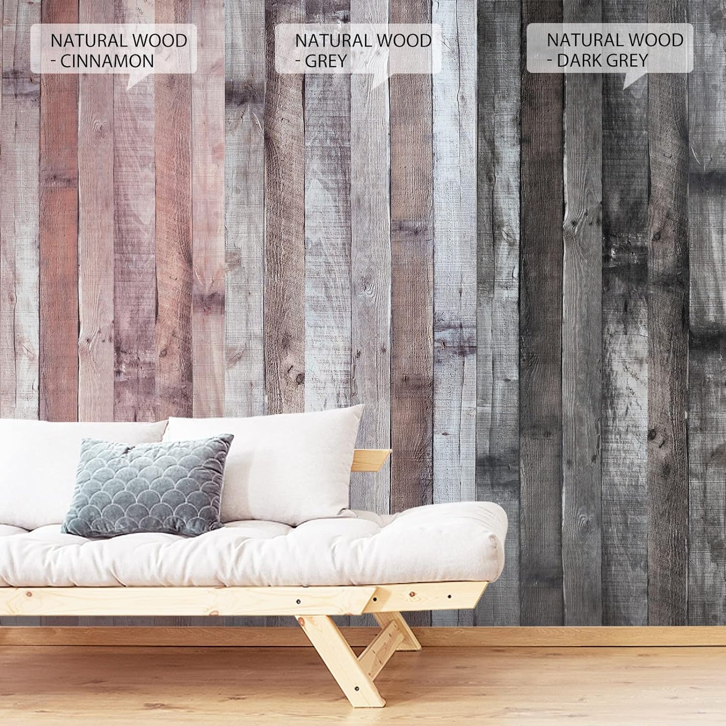 Yun-aeon Natural Wood-Grey Wood Contact Paper Peel and Stick Wallpaper 17.8”x 120”Self Adhesive Removable Vintage Faux Wood Wall Paper Plank Shelf Home Decoration Kitchen Counter Cover Use
