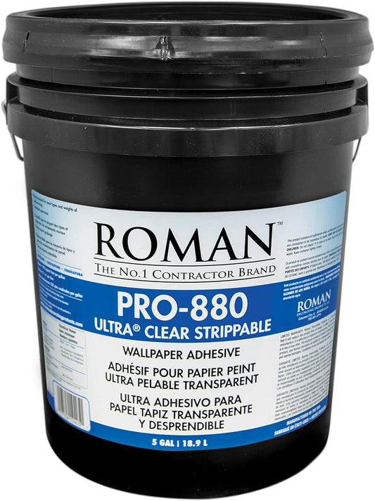 ROMAN Ultra® Clear Strippable Wallpaper Adhesive, PRO-880 (5 Gallon, 1650 sq. ft.)