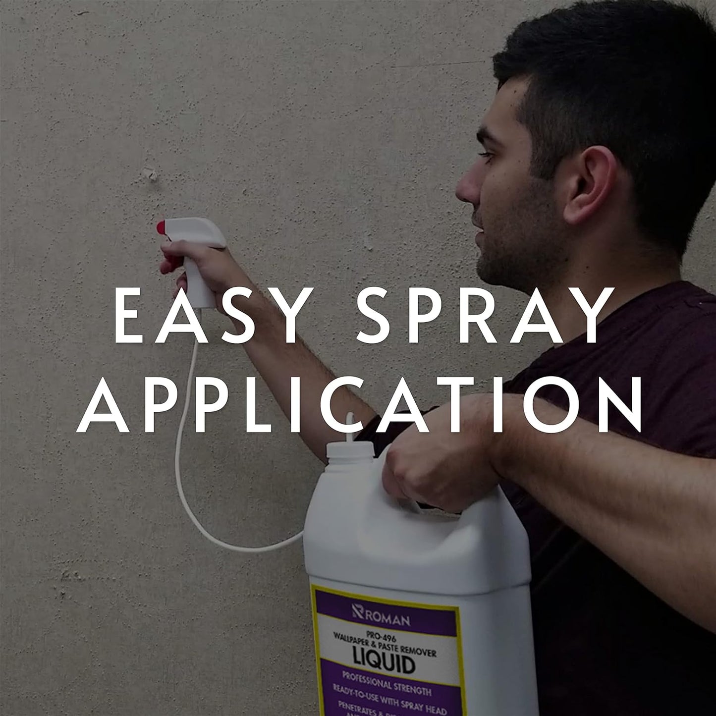 Römisches Tapetenentferner-Flüssigkeitsspray, Tapetenablöser und Klebstoffentferner in Auftragnehmerstärke, parfümfrei, hinterlässt keine Flecken, klar, PRO-496 (1 Gallone, 300 Quadratfuß)