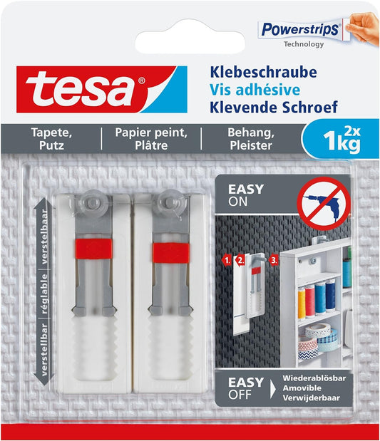 tesa Adjustable Adhesive Screw for Wallpaper & Plaster 1kg