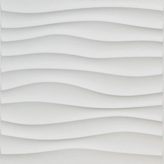 Art3d Plastic 3D Wall Panel PVC Wave Wall Design, White, 19.7" x 19.7" (12-Pack)