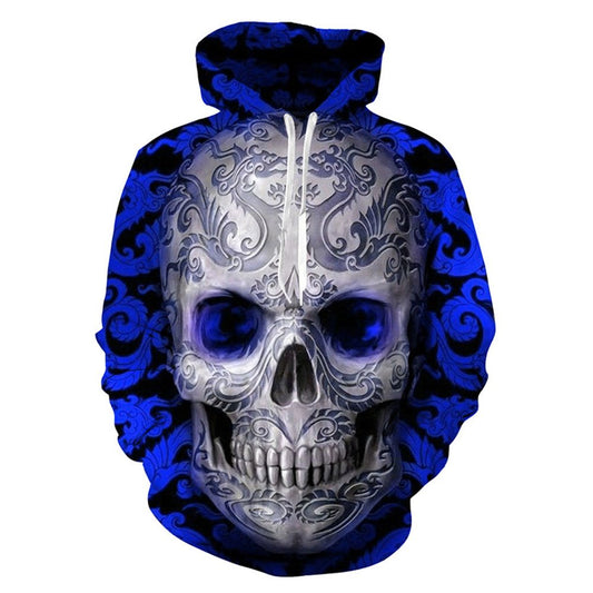 Halloween Skull 3D Printed Unisex Pullover Long Sleeve Hooded Sportswear Women's Hoodie