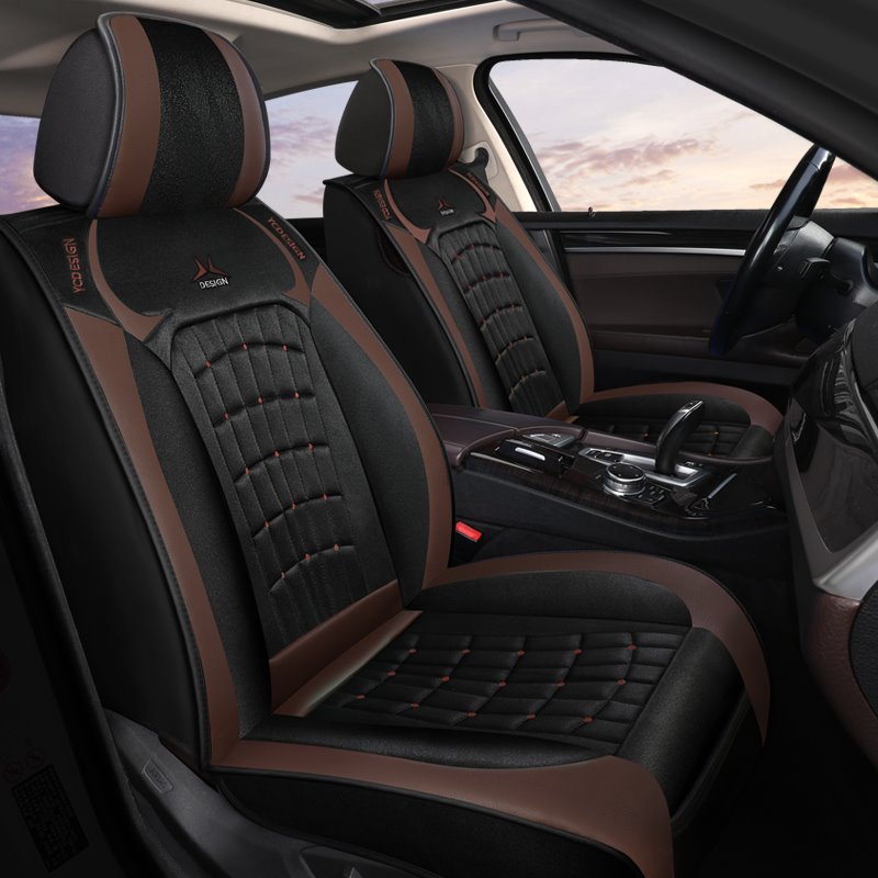 Car Seat Covers Full Coverage Breathable Polyester Fiber Material Wear-resistant Durable Skin-friendly Airbag Compatible Auto Interior Accessories 5-seater Universal Fit Seat Covers Suitable For Truck Van SUV