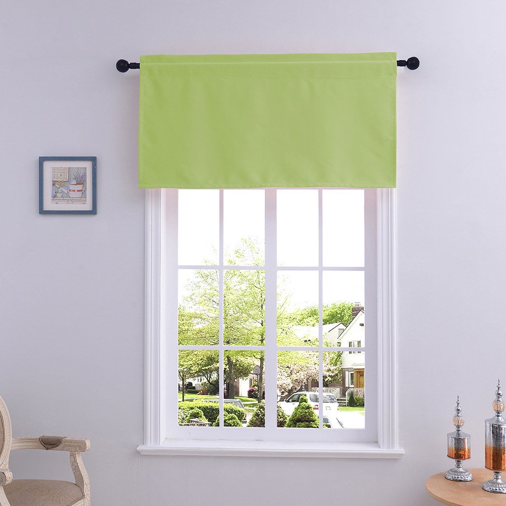 Einfacher, einfarbiger Fenstervolant im amerikanischen Stil, kurzer Polyester-Vorhang für Küchen, Badezimmer, Keller und mehr