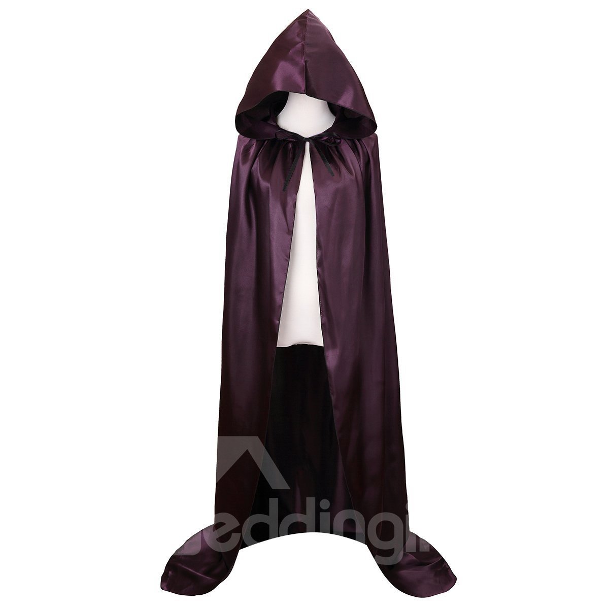 Capa de satén para mujer adulta, color negro y morado