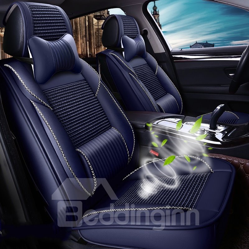 Car Seat Covers Full Set Front and Rear Split Bench Seat Protectors Universal Fit Interior Accessories for Auto Truck Van SUV