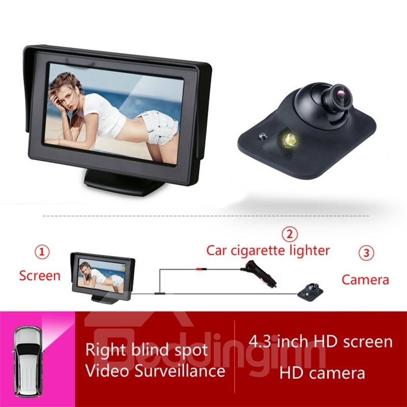 4.3-inch Car Display LED-sensing Car Camera Side-view Reversing Image System