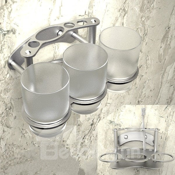 Soporte para cepillos de dientes de tres tazas Creative Alumimum Never Rust