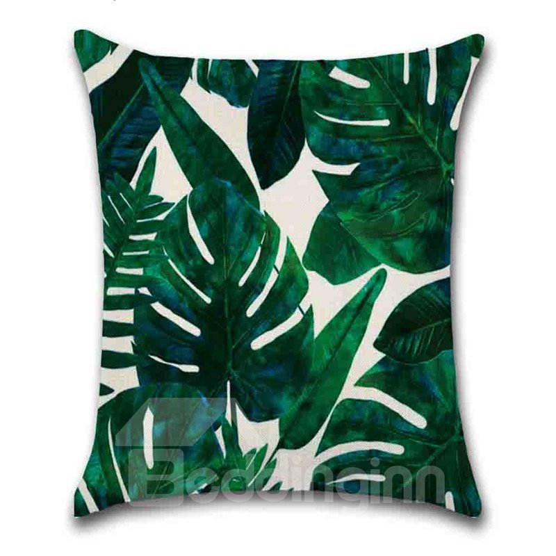 Hand Wash Modern Style Plant Pattern Linen Material Pillow Case