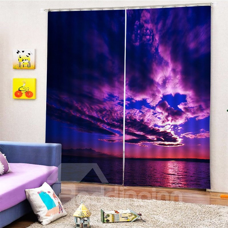 Bedinginn Blackout Creative 3D Sunset Curtain Vorhänge/Fensterschirme