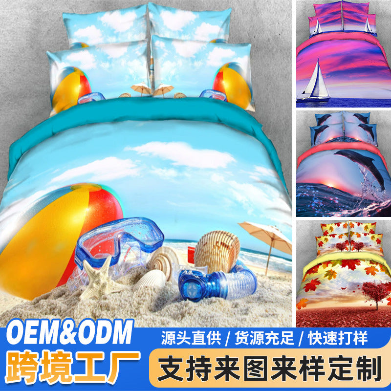 scenery print bedding - bedding set