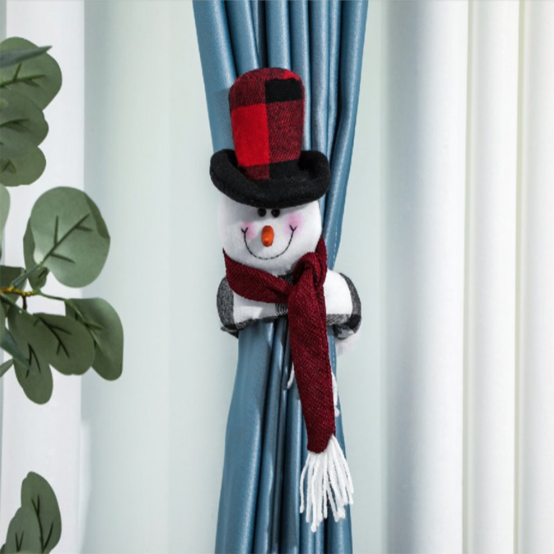 Christmas Curtain Buckle Tie Back 1 Pair Merry Christmas Cartoon Decor for Home